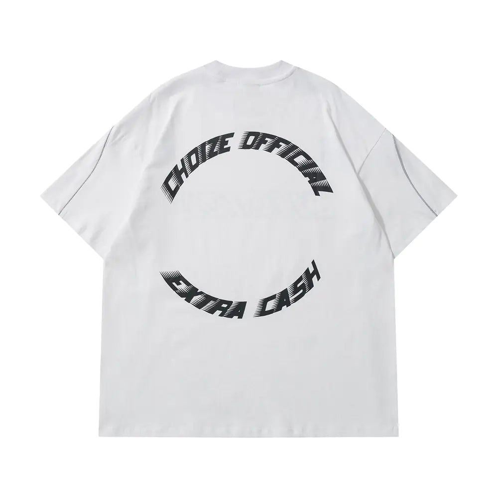 Y2K Oversized Reflective Strip T-Shirt for Men