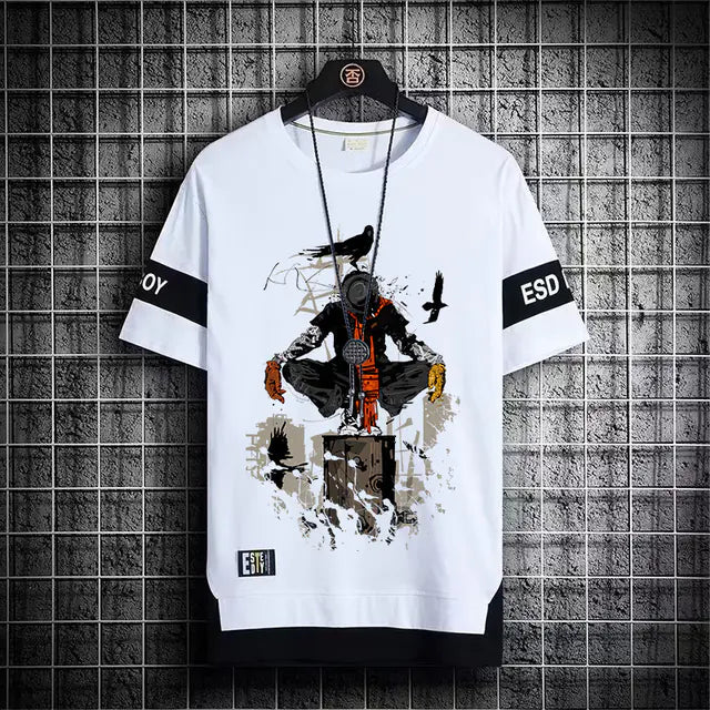 Men's Summer Short Sleeve Graphic T-Shirts (Japan Fashion)