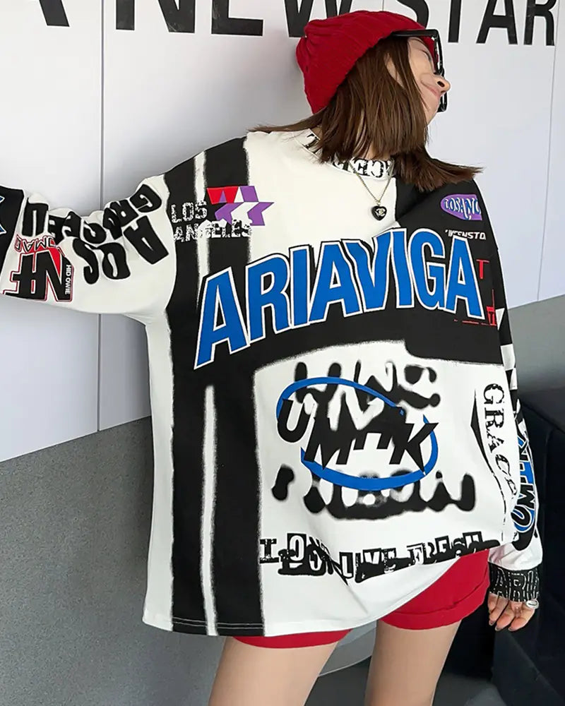 Vintage American Long Sleeve T-Shirt for Women Y2K