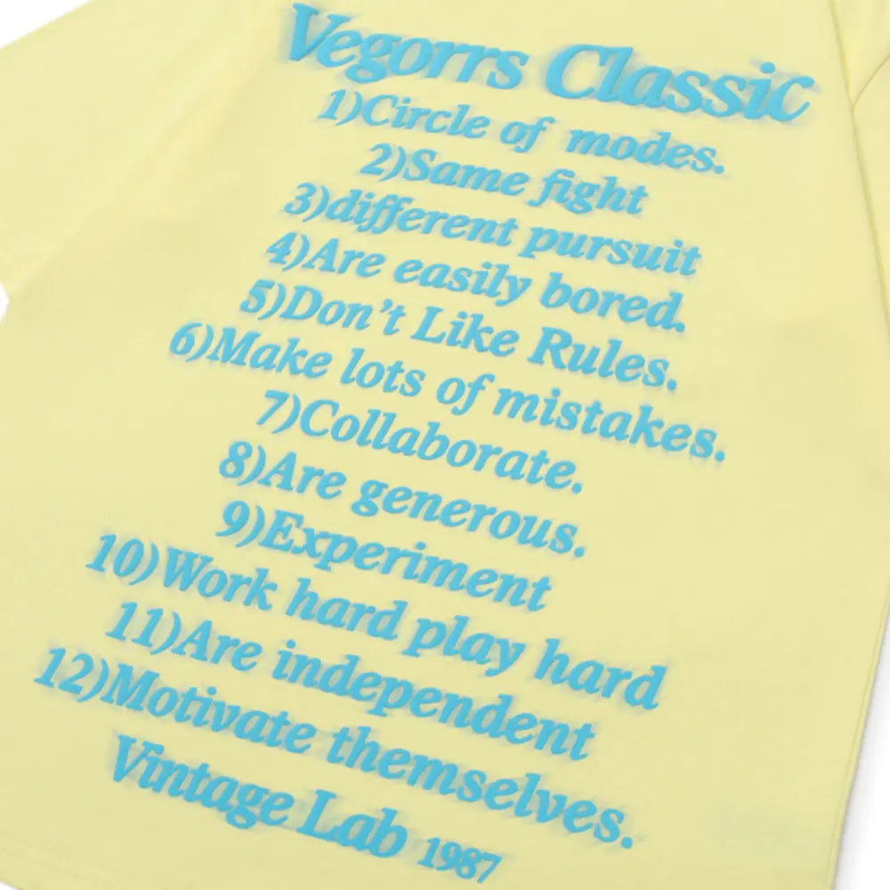 Unisex Lemon Yellow Graphic Letter T-Shirt, Vintage Y2K