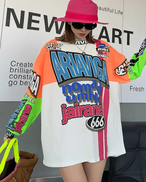 Vintage American Long Sleeve T-Shirt for Women Y2K